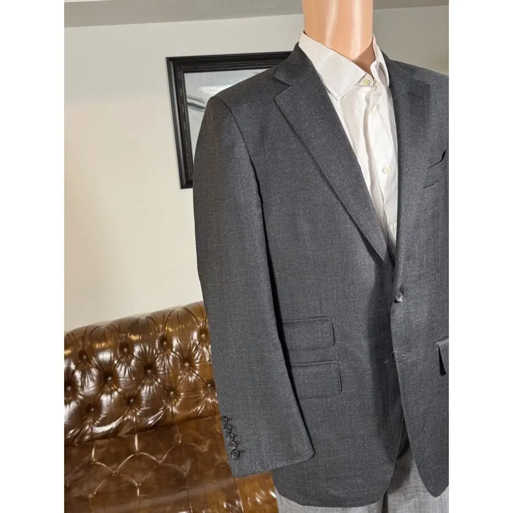 Tom Ford Charcoal Checked Gray Flannel 2Pc Suit Wool 50R 40R 35x29 Trousers EUC